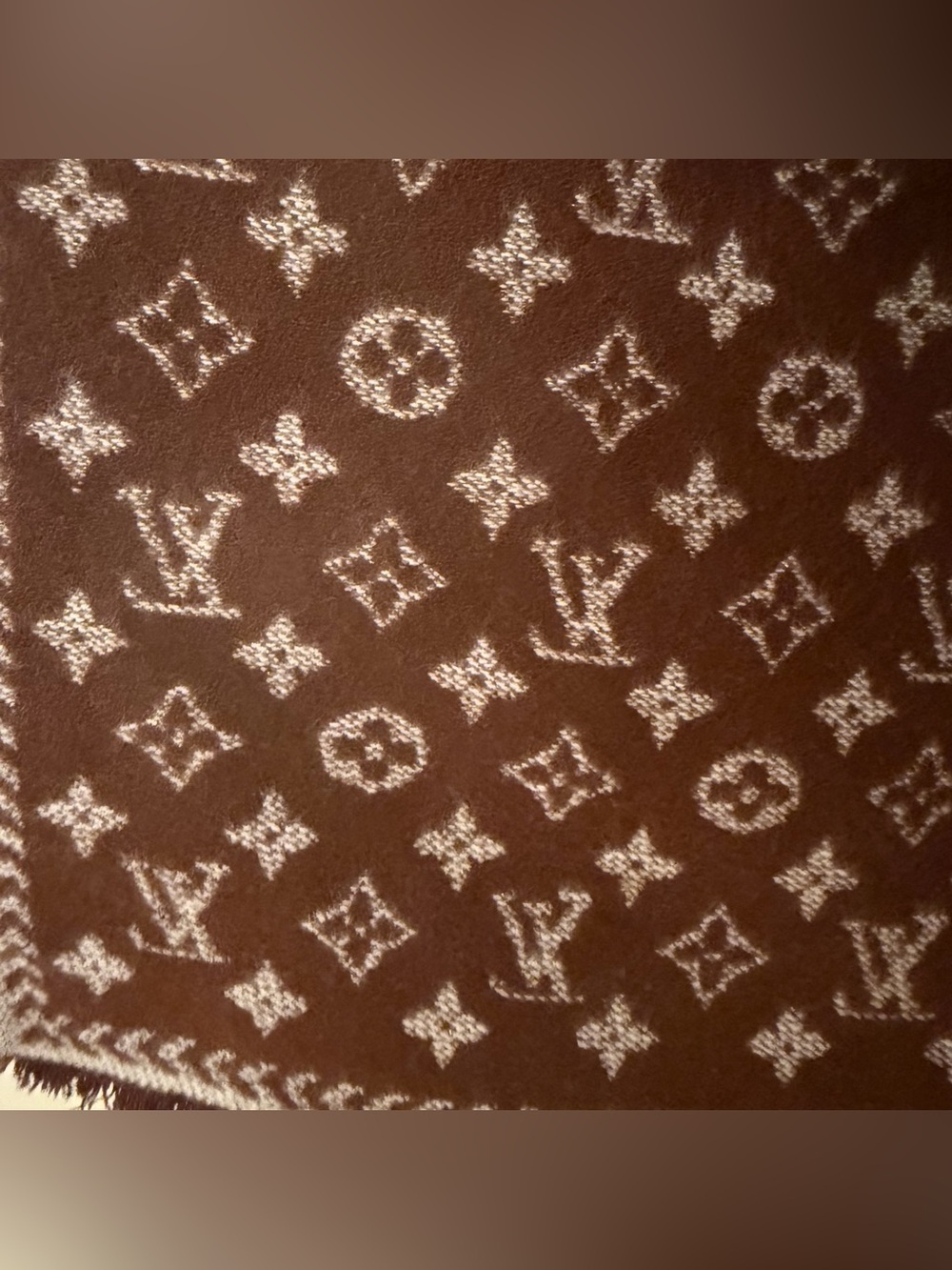 Reversible Split Monogram Cashmere Silk Scarf - Picture 10 of 14